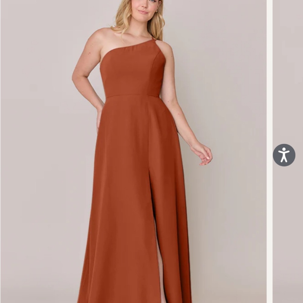 Revelry One-Shoulder Terracotta Dress
